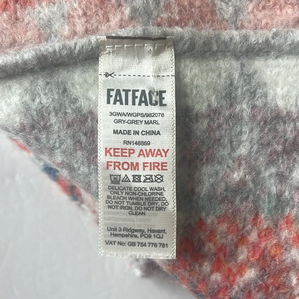 FatFace Frankie Fairisle Snood Grey Marl